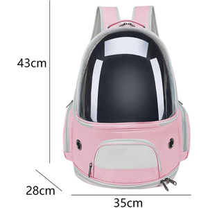 Transparent Modern Waterproof Cat Backpack <b>Pet</b> <b>Carrier</b> with Zipper Closure Oxford Material 15kg Capacity for Outdoor Travel - Product Image 2