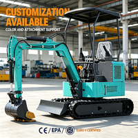 Mini-excavatrice chenillée fiable de 1,2 tonne à queue zéro, durable, pour travaux agricoles, pose de canalisations et construction de piscines