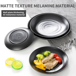 Plato de melamina negro <span class=keywords><strong>Sakura</strong></span> redondo logotipo personalizado placas de melamina rectangulares negras <span class=keywords><strong>restaurante</strong></span> - Product Image 4