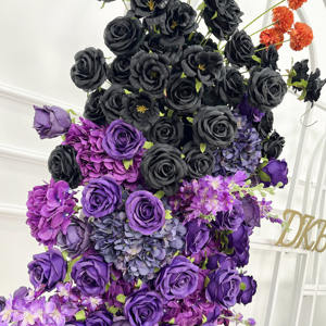 2025ออกแบบใหม่พื้นหลังงานแต่งงานดอกไม้สีฟ้าสีม่วงดอกกุหลาบสีม่วงลาเวนเดอร์3D พื้นหลังผนังดอกไม้ - Product Image 4