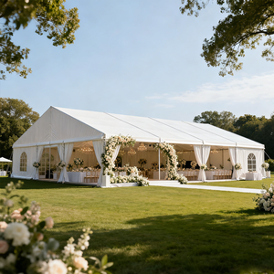 Tente de réception transparente sur mesure pour <span class=keywords><strong>mariage</strong></span> et fête, <span class=keywords><strong>chapiteau</strong></span> événementiel tout temps en aluminium pour réception de <span class=keywords><strong>mariage</strong></span> et fête en plein air - Product Image 1