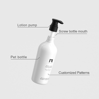 Bouteille pompe Boston en PET PCR ambré 300-750 ml avec logo personnalisé, emballage cosmétique vide pour shampoing, lotion, gel douche, sérum de soin de la peau