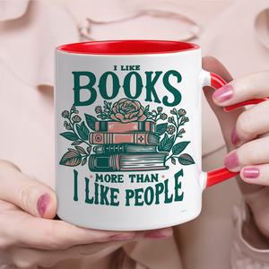 Taza <span class=keywords><strong>de</strong></span> café <span class=keywords><strong>de</strong></span> cerámica <span class=keywords><strong>de</strong></span> 11 Oz <span class=keywords><strong>de</strong></span> la marca Diytree con cita "I Love Books More Than Just One" y mango en forma <span class=keywords><strong>de</strong></span> corazón para escritores - Product Image 1