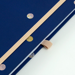 Cuaderno de Cuero PU con Logotipo Estampado, A5, Papel Rayado, Cosido con Hilo, Diario Escolar con Banda Elástica - Product Image 4
