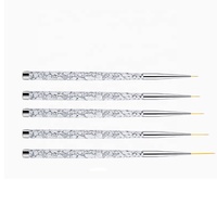 Vente en gros de pinceaux à ongles avec manche en marbre, pinceau à ongles ultra fin, dessin à rayures françaises, peinture au trait, stylo à fleurs