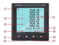 Acrel Apm800/Mlog Pantalla LCD Red Medidor de potencia multifunción Medidor de energía con tarjeta SD Descargue los datos almacenados en Excel