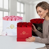 et de la fête des mères Fleur immortelle Love Circle Rose éternelle Roses marinées Boîte-cadeau de fleurs conservées