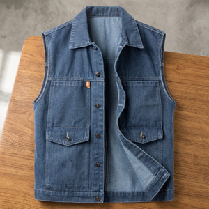 Chaleco Vaquero de Invierno para Hombre 2026, Personalizado, Calefactable, Transpirable, Casual, Cálido, Sin Mangas, Cuello Alto, Relleno de Plumón 100% Algodón - Product Image 3