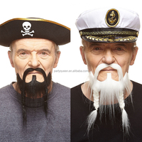 Robe de soirée Halloween Pirate Faux Moustache et Barbe pour Adultes