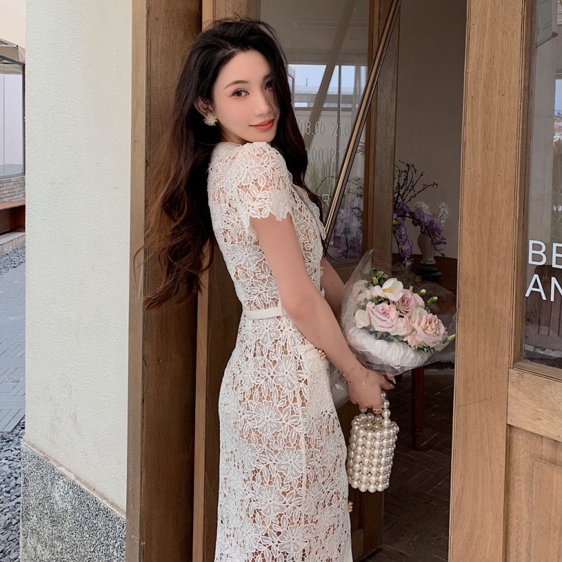 ivory lace pencil dress NWT RARE ASOS EXCLUSIVE PETITE LACE BODYCON MIDI PENCIL DRESS IVORY WHITE  SZ 4