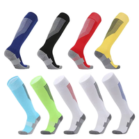 Chaussettes de football antidérapantes en coton de haute qualité pour hommes, avec double bande et fond en tissu éponge, vente en gros