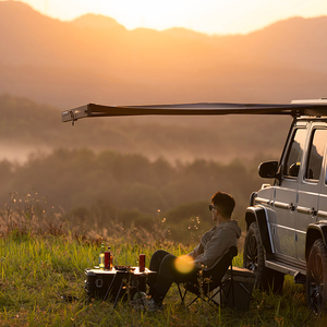 Auvent latéral en aluminium réglable pour voitures pour le camping et le tout-terrain Support de tente sur le toit durable pour hayon inclus - Product Image 5