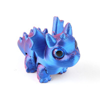 Ornamen Triceratops 3D Print PLA Desain Baru 2026 Gantungan Kunci Naga Terbang Lucu dengan Sayap yang Dapat Digerakkan