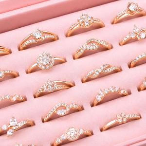 Wholesale Non Fade Custom Brass Wedding <b>Ring</b> <b>Set</b> 18K <b>Gold</b> Plated Engagement 5A Cubic Zirconia Jewelry <b>Ring</b> <b>Set</b> - Product Image 1