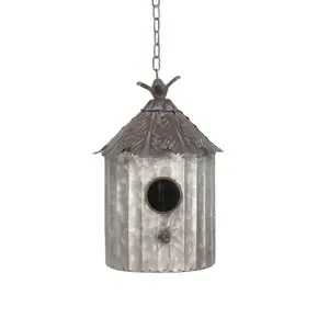 Оцинкованный круглый металлический птичий домик для подвешивания на открытом воздухе