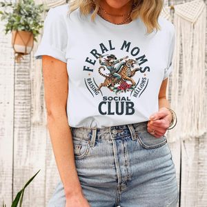 T-shirt FOXA Feral Moms Social Club pour femme, en coton, avec motif graphique, design western vintage, drôle, pour la fête des mères - Product Image 6