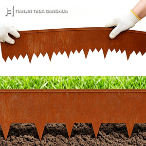 Weathering Steel Corten Spiky Fence Rusty <strong>Metal</strong> Garden <strong>Border</strong> <strong>Edging</strong> for Outdoor Landscape Flower Bed Decor - Product Image 4