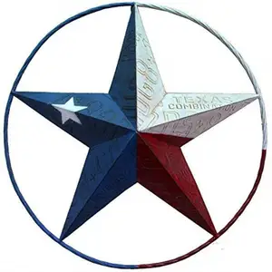 Drapeau rustique d'intérieur du Texas, en métal peint, 24 étoiles de grange, vente en gros