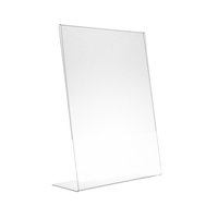 Support de signalisation incliné en acrylique, support de signalisation transparent, support de signalisation de comptoir, support de signalisation en L
