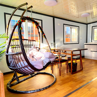 Panneau sandwich en acier à toit incliné modèle miniature maison-conteneur cabine d'hôtel extensible préfabriqué pliant 40 pieds de luxe