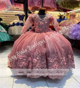 Nuevo Vestido de Niña de las Flores, Vestido de Princesa con Apliques de Perlas, Ropa <span class=keywords><strong>para</strong></span> Niñas <span class=keywords><strong>para</strong></span> <span class=keywords><strong>Primera</strong></span> <span class=keywords><strong>Comunión</strong></span>, Cumpleaños, Vestido de Fiesta - Product Image 6