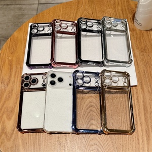 เคสโทรศัพท์มือถือแบบใสประดับกลิตเตอร์สำหรับ iPhone 16 Plus 17 Air Pro Max พร้อมกรอบเคลือบสีและฝาหลัง - Product Image 1