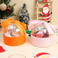 Adorable boîte cadeau de Noël avec un emballage de fenêtre de couvercle transparent pour les cadeaux de chocolat de Noël