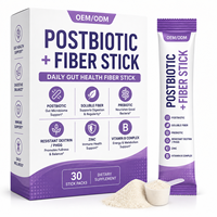 Poudre de fibres postbiotiques en sachet, complément alimentaire pour la santé intestinale, formule quotidienne de bien-être, fibres solubles, sans gluten, pour adultes, marque privée