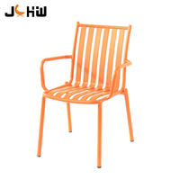 Chaise de restaurant d'extérieur empilable en aluminium, style nordique, pour café et jardin, mobilier de jardin en métal et aluminium