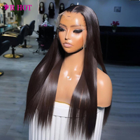 Precio al por mayor: Peluca de cabello humano virgen liso con densidad del 250%, pre-arrancada, con cabello de bebé, lista para usar, sin pegamento, con encaje frontal.