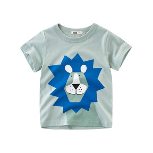 2023 Summer <strong>Clothing</strong> 100% Cotton Short Sleeve Crewneck 2 Years <strong>Boys</strong> Tshirt KBPT-005 - Product Image 4