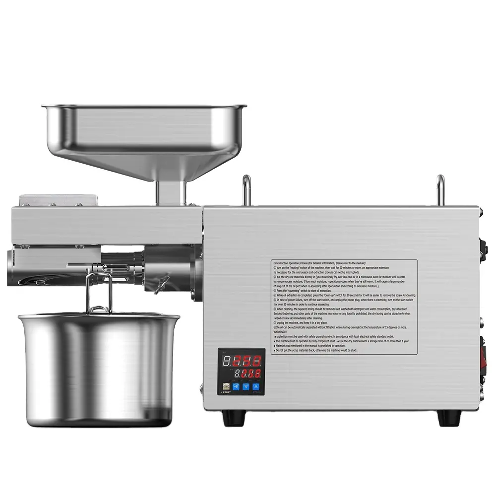Mini Home use Fully Automatic Steel Stainless Mill Plant Making Peanut Sesame Soybean Walnut Cocoa Cold Screw Oil Press Machine