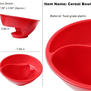 <b>Cereal</b> Bowl With Two Compartments Red For Child Home Use - Product Image 3