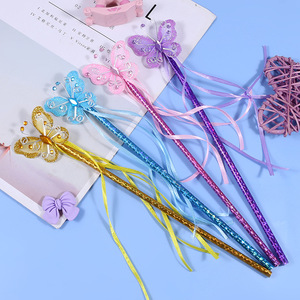 Baguette Magique Papillon Fée, Mini Baguette Magique <span class=keywords><strong>Ange</strong></span> Papillon, Baguette Magique Colorée, Bâton Plaqué Couleur Fée Princesse pour Cadeau de Fête - Product Image 1