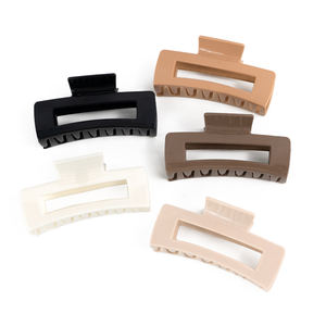 CANYUAN Pinza de pelo de silicona hueca cuadrada de 10,3 cm <span class=keywords><strong>Clips</strong></span> de garra suave de plástico de estilo europeo y americano Clip de garra Flexible - Product Image 1