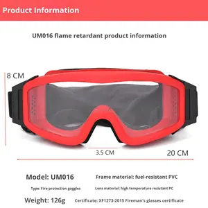 نظارات مكافحة الحرائق بسعر المصنع، نظارات أمان تكتيكية مقاومة للهب بإطار كامل من البولي كربونات للإنقاذ في الغابات - Product Image 3