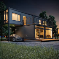 Maison conteneur modulaire de luxe préfabriquée à 2 étages, détachable, 3 chambres, villa, hôtel, conteneur de 20 pieds ou 40 pieds
