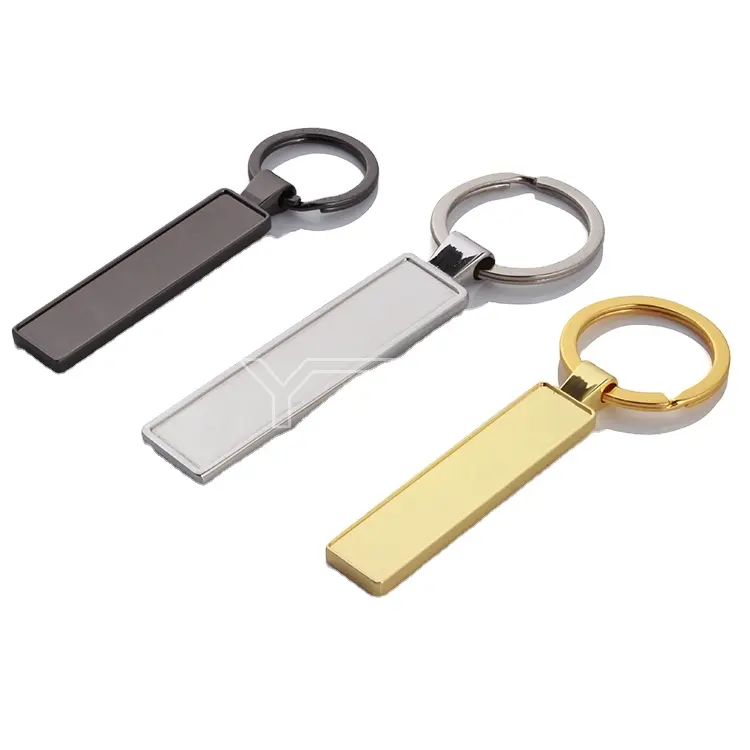 Hot Selling Rectangular Blank Brand Licence Number Plate Auto 3d Metal Keychain Car Model Keychains
