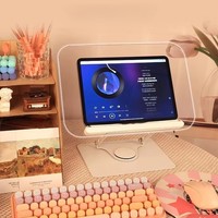 Étagère de lecture moderne en acrylique transparent rotative à 360 degrés, écologique, pour tablette d'étudiant adulte