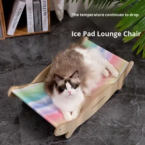 Tumbona para mascotas grande extra grande ecológica de verano cama de madera gruesa para las cuatro estaciones con patrón impreso de cama especial para gatos y perros - Product Image 2