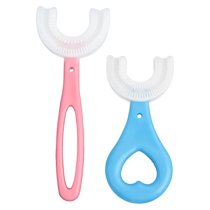 Hot Selling 360 Deep Cleaning Brushes Soft Silicon U Shape Baby Children Kids Toothbrush
