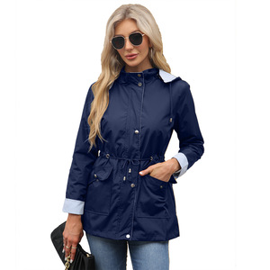 2024 nuevo para <span class=keywords><strong>Amazon</strong></span> cortavientos para mujer con sombrero desmontable chaqueta transfronteriza de carcasa suave para Otoño Invierno ropa de talla grande - Product Image 4