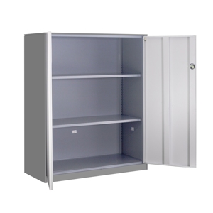 Meilleures ventes : Armoire de rangement métallique moderne à demi-hauteur avec porte battante à bord fin et 2 étagères réglables pour cuisine et salle de sport - Product Image 4