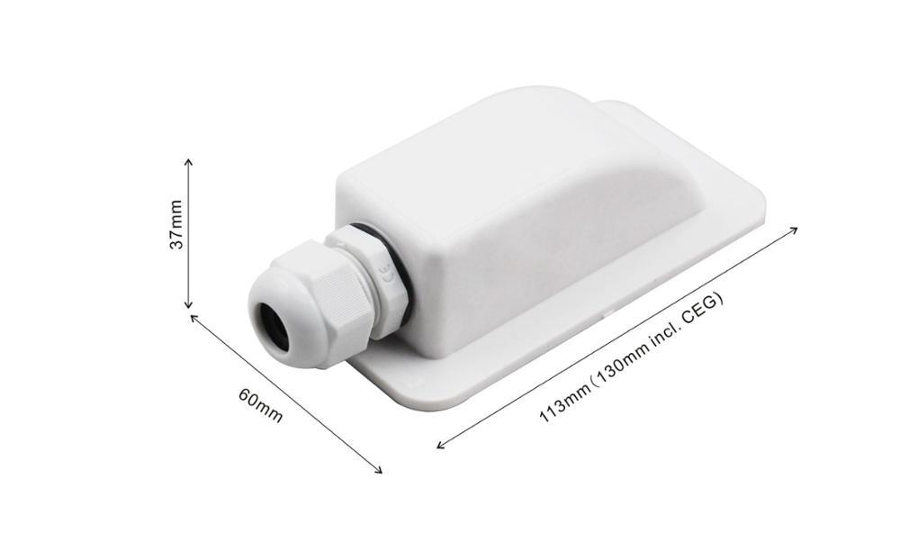 Blanco IP67 al aire libre entrada Cable CEG con 3M de doble lado etiqueta incluido