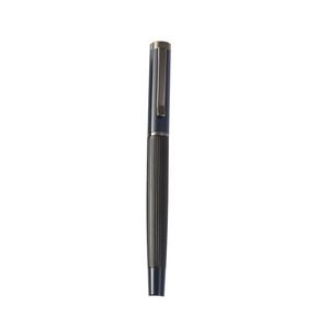 Two Tone Vertical Groove Twist Metal <b>Roller</b> Pen With Chrome Clip Anti Slip <b>Textured</b> Barrel Rotating Signature Pen Custom Logo - Product Image 5
