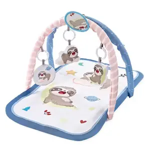 0M+ Newborn Baby Play Blanket Piano Fitness Frame Activity Play Gym Mat Infant Toddler Toys with Animals Hanging Rattles