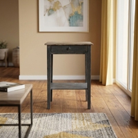 Table de chevet en bois massif personnalisée, style français, avec un tiroir, table de chevet vieillie pour chambre à coucher, maison ou salon