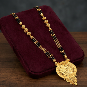 Wholesale 24K Micro Gold Indian Long Pendant Mangalsutra, Daily Wear Gold Finish Mangalsutra, Long Mangalsutra For Married Women - Product Image 1