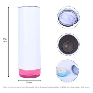 Taza con Altavoz Bluetooth de Acero Inoxidable 304 de 20 oz, Directo de Fábrica, Personalizable por Sublimación, Ecológica, Duradera, Aislada al Vacío, para Regalos - Product Image 1