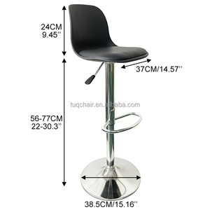 Chaises de bar TUQ personnalisées, 2 pièces/carton, hauteur réglable, modernes, rembourrées, pivotantes, écologiques, pour extérieur, salle de sport, îlot - Product Image 4